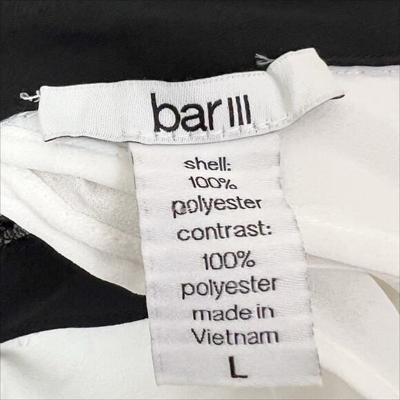 NWT bar III Off The Shoulder White Ruffle Top with Black Lace Trim Size Large - Picture 5 of 7